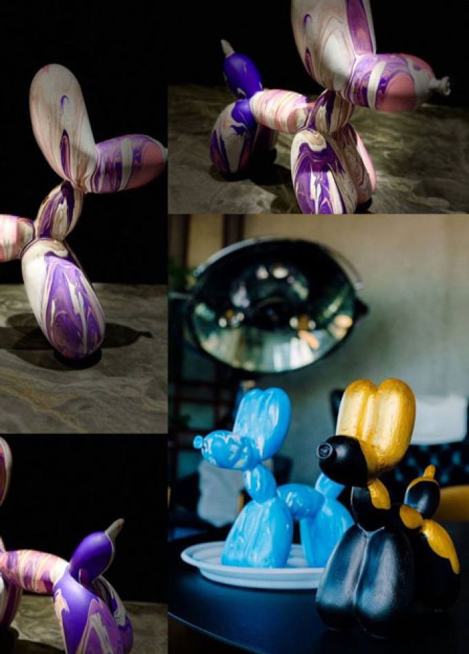 Роспись собачки Ballon Dog с видом на Аврору