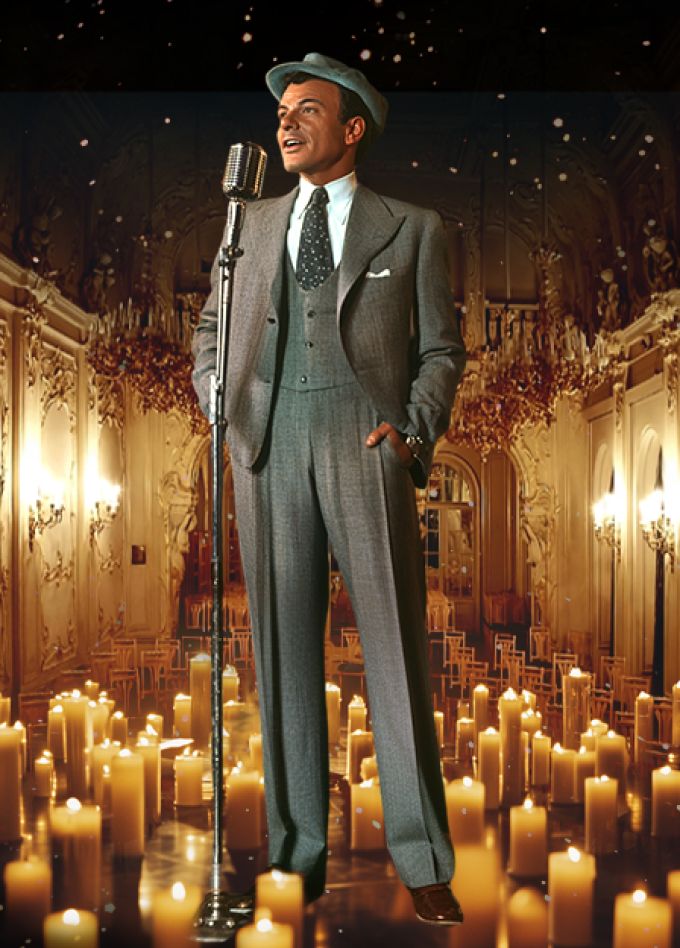 Фрэнк Синатра при свечах во дворце