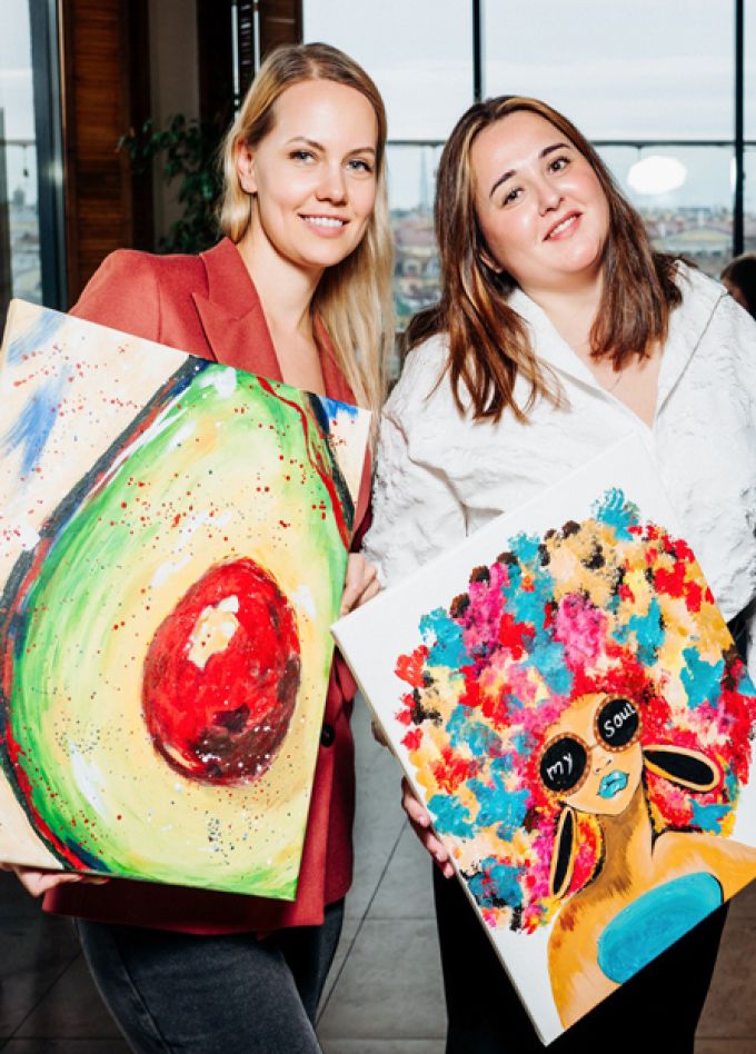 Арт-вечеринка Artvibes. Рисуем акрилом на холсте в ресторане Маймун